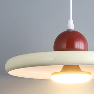 ZOWALA - Scandinavian Round Iron Dining Room Red Pendant Light Image - 24