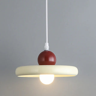 ZOWALA - Scandinavian Round Iron Dining Room Red Pendant Light Image - 3