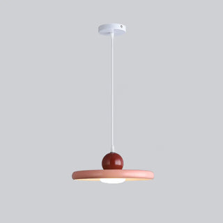 ZOWALA - Scandinavian Round Iron Dining Room Red Pendant Light Image - 6