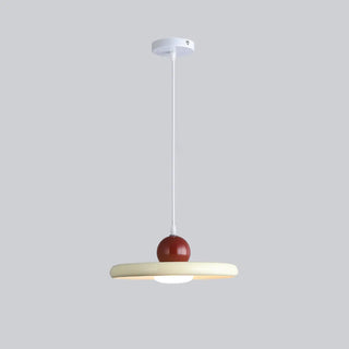 ZOWALA - Scandinavian Round Iron Dining Room Red Pendant Light Image - 9