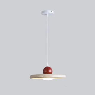 ZOWALA - Scandinavian Round Iron Dining Room Red Pendant Light Image - 8