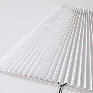 Scandinavian White Pleated Shade Wooden Floor Lamp Zawala Image - 8