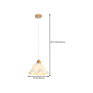 ZOWALA - Scandinavian Flower Wood Dining Room White Pendant Light #size