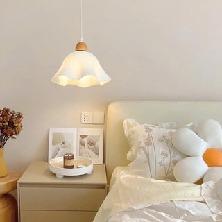 ZOWALA - Scandinavian Flower Wood Dining Room White Pendant Light Image - 3