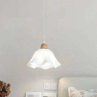 ZOWALA - Scandinavian Flower Wood Dining Room White Pendant Light Image - 8