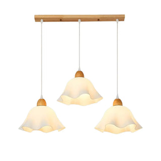 ZOWALA - Scandinavian Flower Wood Dining Room White Pendant Light Image - 9