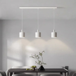 ZOWALA - Scandinavian Cylinder Iron Bedroom White Pendant Light Image - 1