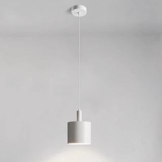 ZOWALA - Scandinavian Cylinder Iron Bedroom White Pendant Light Image - 10