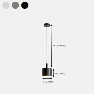 ZOWALA - Scandinavian Cylinder Iron Bedroom White Pendant Light #size