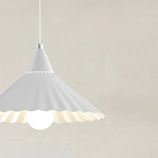 ZOWALA - Scandinavian Cone Iron Bedroom White Pendant Light Image - 14