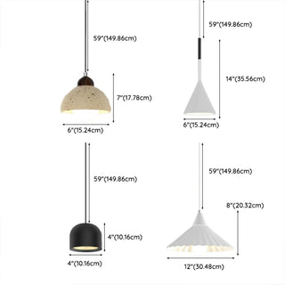 ZOWALA - Scandinavian Cone Iron Bedroom White Pendant Light #size