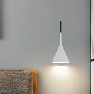 ZOWALA - Scandinavian Cone Iron Bedroom White Pendant Light Image - 8