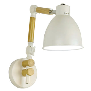 ZOWALA - Scandinavian Swing Arm Iron Reading White Wall Sconce Image - 10