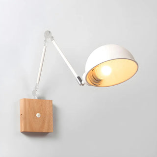 ZOWALA - Scandinavian Swing Arm Iron Reading White Wall Sconce Image - 11