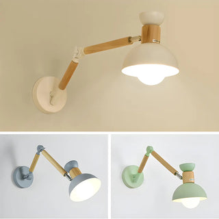 ZOWALA - Scandinavian Swing Arm Iron Reading White Wall Sconce Image - 12