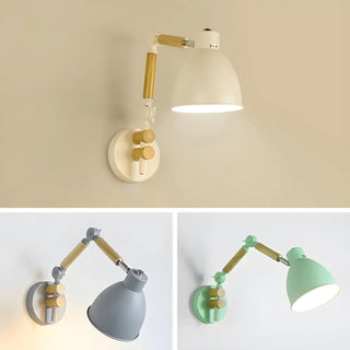ZOWALA - Scandinavian Swing Arm Iron Reading White Wall Sconce Image - 14