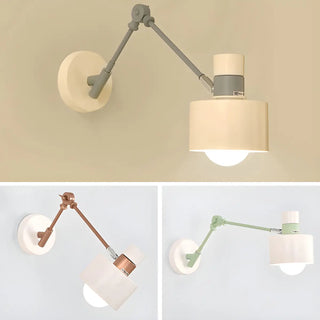 ZOWALA - Scandinavian Swing Arm Iron Reading White Wall Sconce Image - 15