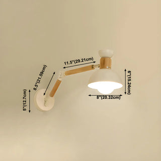 ZOWALA - Scandinavian Swing Arm Iron Reading White Wall Sconce #size