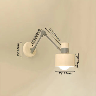 ZOWALA - Scandinavian Swing Arm Iron Reading White Wall Sconce Image - 22