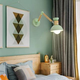 ZOWALA - Scandinavian Swing Arm Iron Reading White Wall Sconce Image - 3