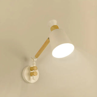 ZOWALA - Scandinavian Swing Arm Iron Reading White Wall Sconce Image - 4