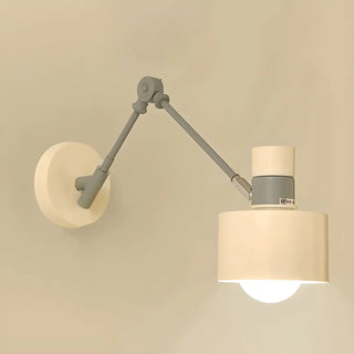 ZOWALA - Scandinavian Swing Arm Iron Reading White Wall Sconce Image - 6