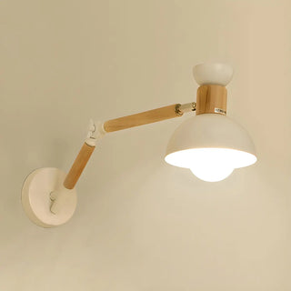 ZOWALA - Scandinavian Swing Arm Iron Reading White Wall Sconce Image - 8
