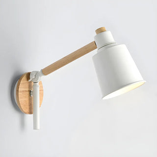 ZOWALA - Scandinavian Swing Arm Iron Reading White Wall Sconce Image - 9