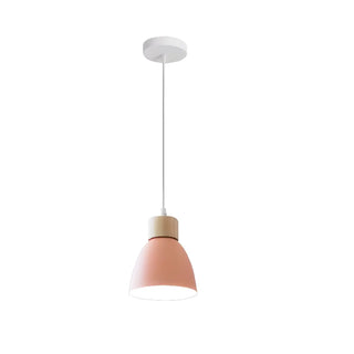 ZOWALA - Scandinavian Cone Wood Bedroom Yellow Pendant Light Image - 6