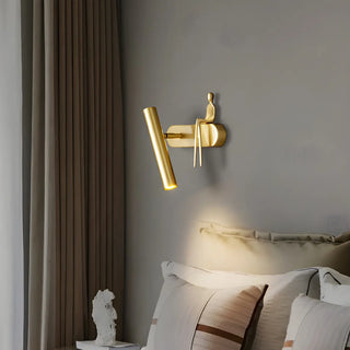 Creative Brass Sculptural Cylinder Reading Wall Lamp Zawala Image - 1