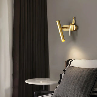 Creative Brass Sculptural Cylinder Reading Wall Lamp Zawala Image - 12