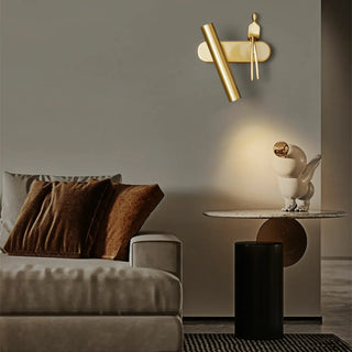 Creative Brass Sculptural Cylinder Reading Wall Lamp Zawala Image - 13