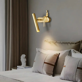 Creative Brass Sculptural Cylinder Reading Wall Lamp Zawala Image - 14