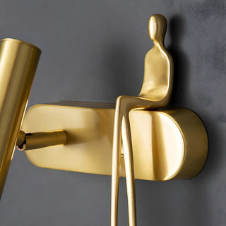 Creative Brass Sculptural Cylinder Reading Wall Lamp Zawala Image - 6