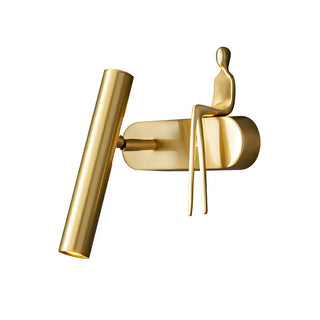 Creative Brass Sculptural Cylinder Reading Wall Lamp Zawala Image - 7