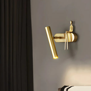 Creative Brass Sculptural Cylinder Reading Wall Lamp Zawala Image - 8