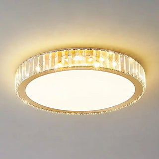 Bedroom Gold Square Crystal Flush Mount Ceiling Light Zawala Image - 11