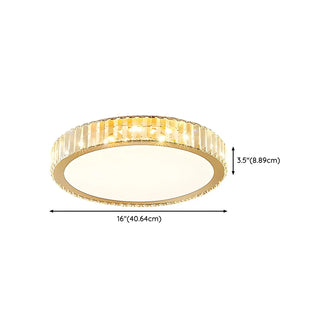 Bedroom Gold Square Crystal Flush Mount Ceiling Light Zawala Image - 14