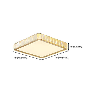 Bedroom Gold Square Crystal Flush Mount Ceiling Light Zawala Image - 18