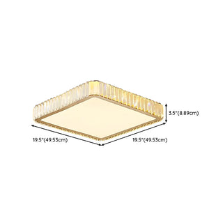 Bedroom Gold Square Crystal Flush Mount Ceiling Light Zawala Image - 19