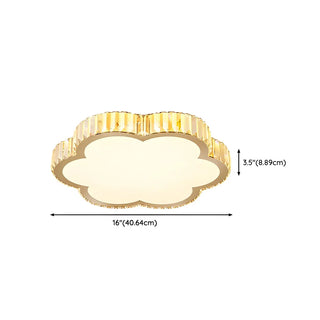 Bedroom Gold Square Crystal Flush Mount Ceiling Light Zawala Image - 21