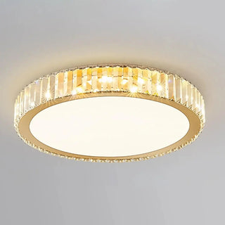 Bedroom Gold Square Crystal Flush Mount Ceiling Light Zawala Image - 6
