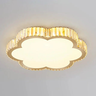 Bedroom Gold Square Crystal Flush Mount Ceiling Light Zawala Image - 9