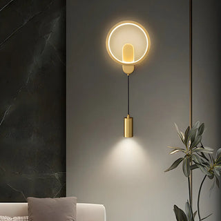 Silica Gel Circular Gold Reading Wall Light Fixture Zawala Image - 1