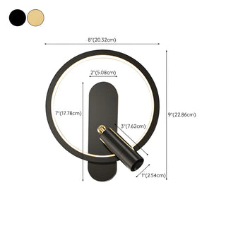 Silica Gel Circular Gold Reading Wall Light Fixture Zawala #size
