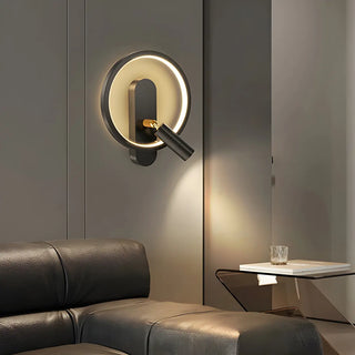 Silica Gel Circular Gold Reading Wall Light Fixture Zawala Image - 2