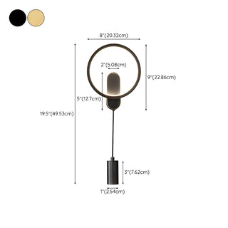 Silica Gel Circular Gold Reading Wall Light Fixture Zawala Image - 20
