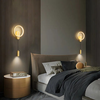 Silica Gel Circular Gold Reading Wall Light Fixture Zawala Image - 3