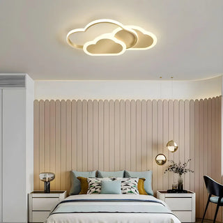 Kids Bedroom White Cloud LED Flush Mount Ceiling Light Image - 3