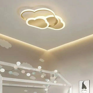Kids Bedroom White Cloud LED Flush Mount Ceiling Light Image - 4